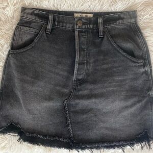 Free People Charcoal Denim Skirt